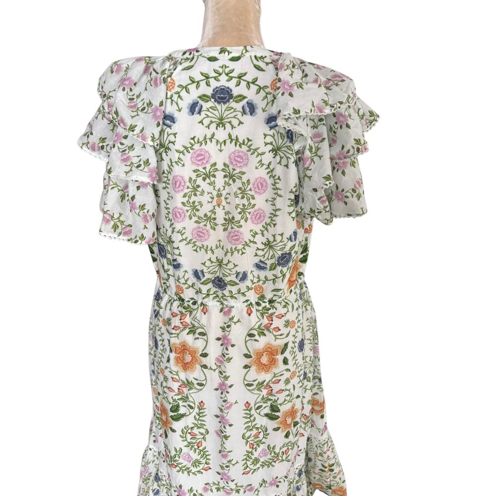 Farm Rio Folk Floral Lace Midi Dress Off White Size Medium - Picture 6 of 16